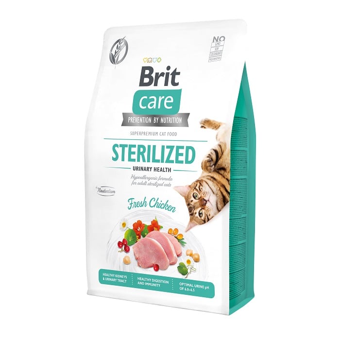 Brit Care Sterilized Cats Urinary Grain Free Ξηρά Τροφή για Στειρωμένες Γάτες με Φρέσκο Κοτόπουλο 2kg