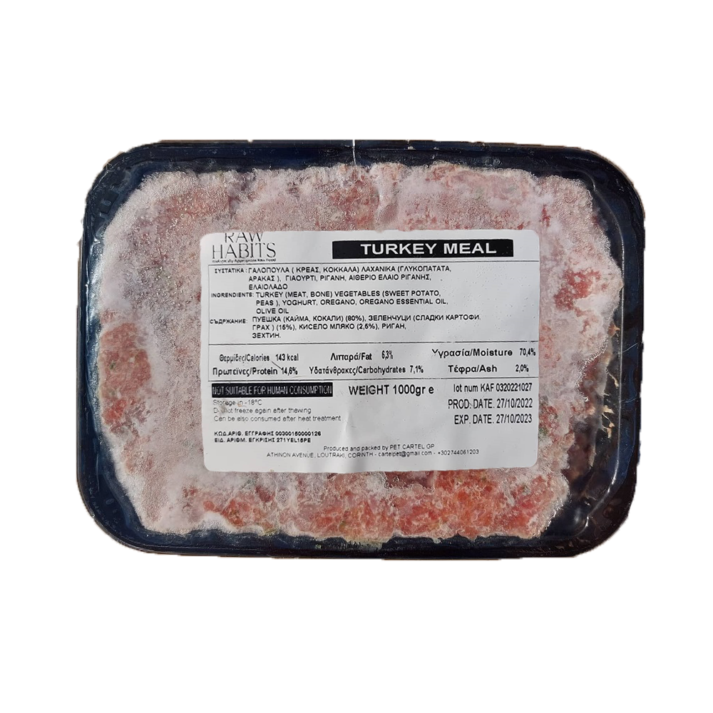 Raw Habits Special Υποαλλεργική Barf Τροφή Σκύλου με Φρέσκια Γαλοπούλα 1 κιλό