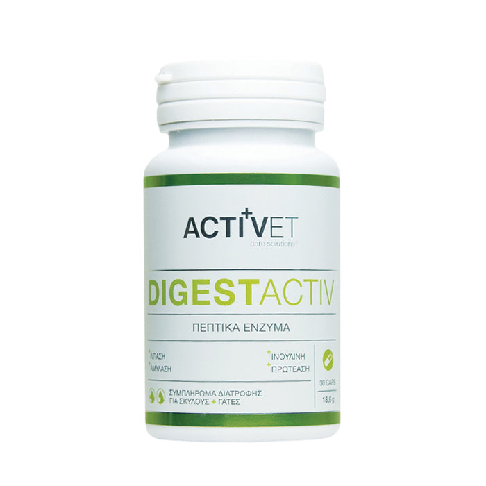 Activet Digestactiv Συμπλήρωμα Διατροφής για Σκύλους και Γάτες 30 tabs