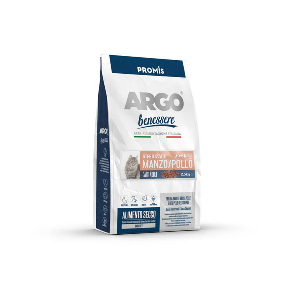 ARGO GATTO STERILIZZATO MANZO/POLLO (BEEF-CHICKEN) 2.5 KG