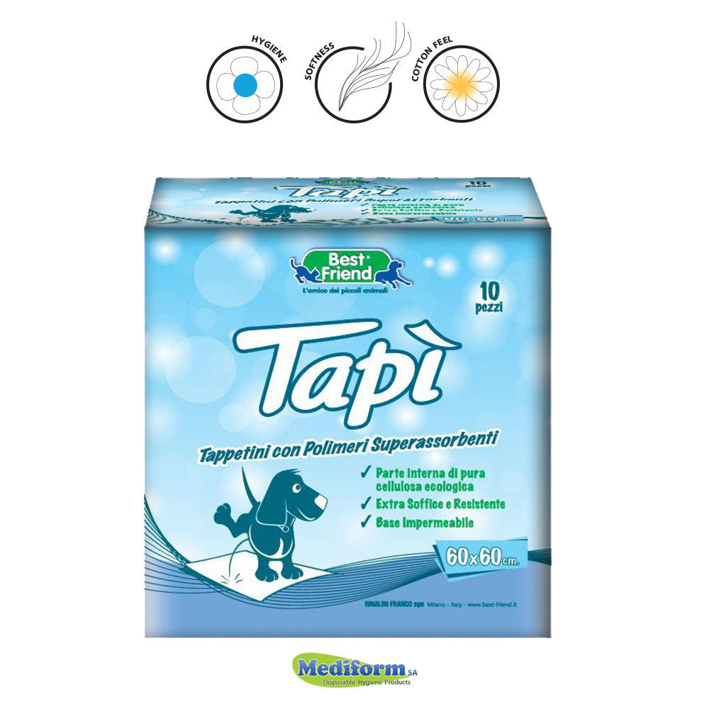 BEST FRIEND TAPI ΠΑΝΕΣ ΕΚΠΑΙΔΕΥΣΗΣ ΤΟΥΑΛΕΤΑΣ ΣΚΥΛΟΥ 60Χ60εκ 10τμχ