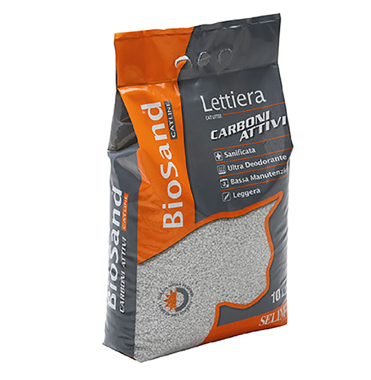 Biosand Active Carbon Φυσική Άμμος Γάτας με Μπεντονίτη, Άνθρακα 10lt