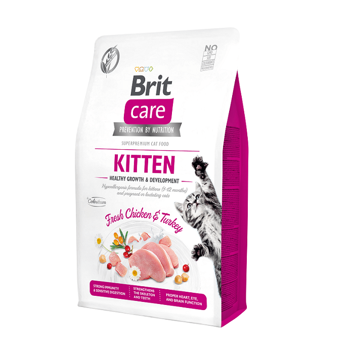 Brit Care Kitten Chicken, Turkey Ξηρά Τροφή για Γατάκια με Φρέσκο Κοτόπουλο, Γαλοπούλα 7kg