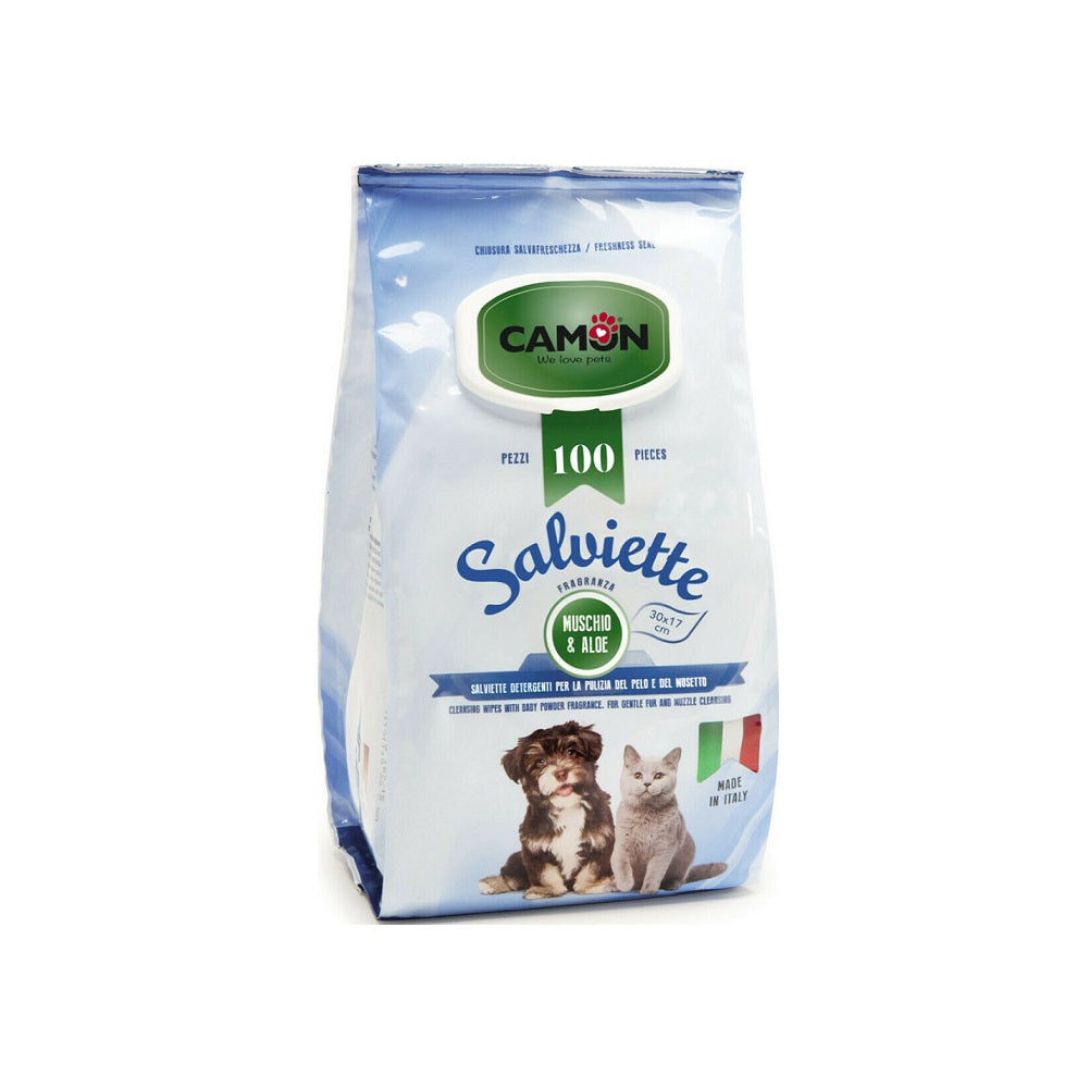 CAMON SALVIETTE ΥΓΡΑ ΜΑΝΤΗΛΑΚΙΑ ΓΙΑ ΚΑΘΑΡΙΣΜΟ ΣΚΥΛΟΥ, ΓΑΤΑΣ ΜΕ ΑΛΟΗ 100 ΤΜΧ