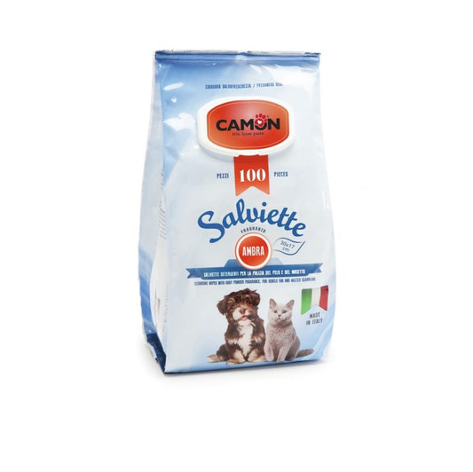 CAMON SALVIETTE AMBRA ΥΓΡΑ ΜΑΝΤΗΛΑΚΙΑ ΓΙΑ ΚΑΘΑΡΙΣΜΟ ΣΚΥΛΟΥ, ΓΑΤΑΣ 100 ΤΜΧ