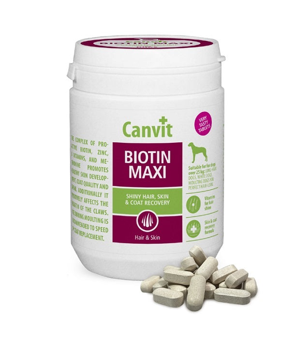Canvit Biotin Maxi Συμπλήρωμα Διατροφής για Τρίχωμα, Δέρμα Μεγαλόσωμου Σκύλου 500γρ
