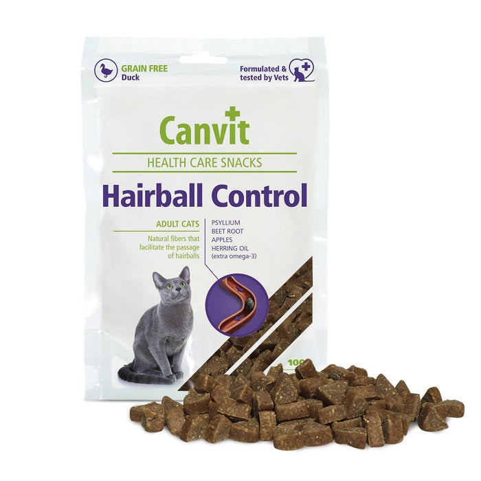 Canvit Snacks Adult Cats Hairball Control Λιχουδιές Γάτας για Απομάκρυνση Τριχόμπαλων 100γρ