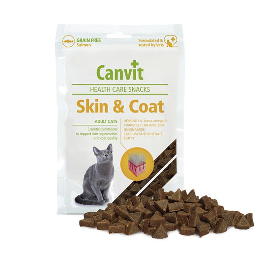 Canvit Snacks Adult Cats Skin & Coat Λιχουδιές Γάτας για Ενίσχυση Τριχώματος, Δέρματος 100γρ