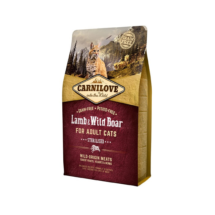 Carnilove Adult Cats Sterilized Lamb, Wild Boar Ξηρά Τροφή για Στειρωμένες Γάτες με Αρνί 2kg