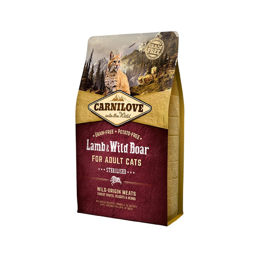 Carnilove Adult Cats Sterilized Lamb, Wild Boar Ξηρά Τροφή για Στειρωμένες Γάτες με Αρνί 2kg
