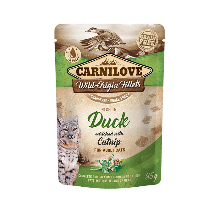 Carnilove Pouch Duck, Catnip Φακελάκι Υγρή Τροφή Γάτας με Πάπια 85γρ
