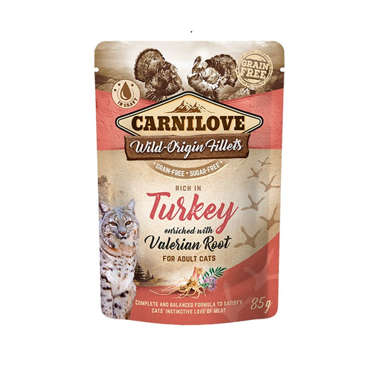 Carnilove Pouch Turkey, Valerian Φακελάκι Υγρή Τροφή Γάτας με Γαλοπούλα 85γρ