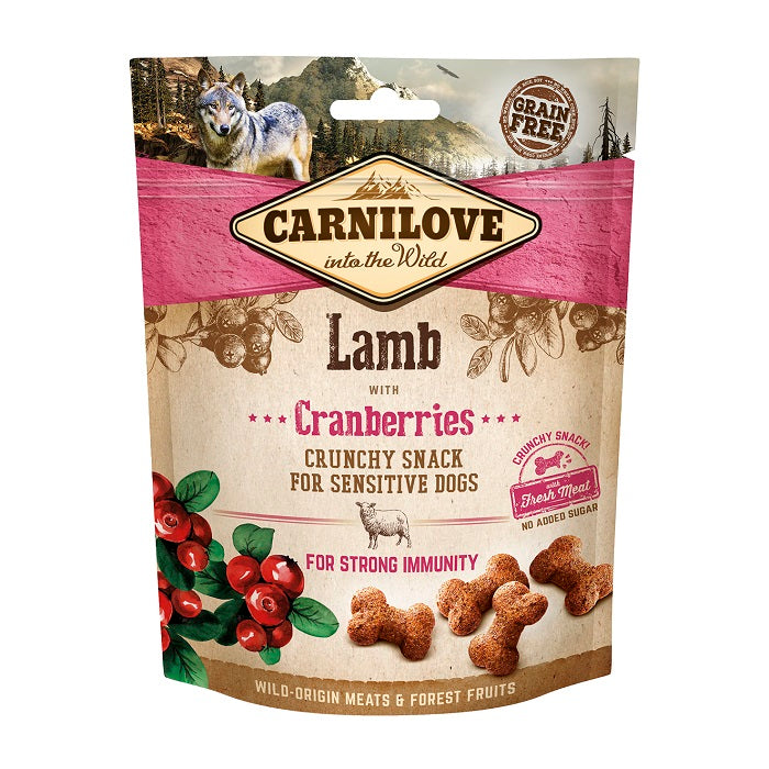 Carnilove Fresh & Crunchy Snack Τραγανή Λιχουδιά Σκύλου με Αρνί, Κράνμπερι 200γρ