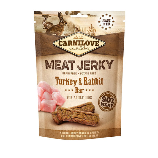 Carnilove Meat Jerky Turkey, Rabbit Λιχουδιά Σκύλου με Κρέας Γαλοπούλας, Κουνελιού 100γρ