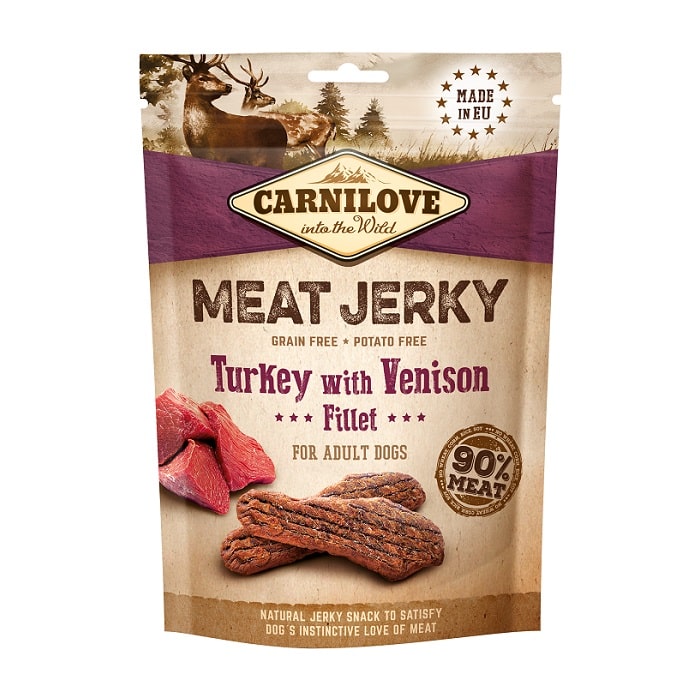Carnilove Meat Jerky Turkey, Venison Λιχουδιά Σκύλου με Κρέας Γαλοπούλας, Ελαφιού 100γρ