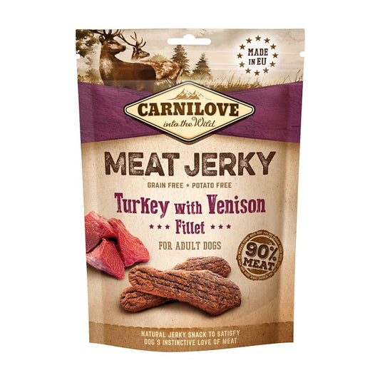 Carnilove Meat Jerky Turkey, Venison Λιχουδιά Σκύλου με Κρέας Γαλοπούλας, Ελαφιού 100γρ