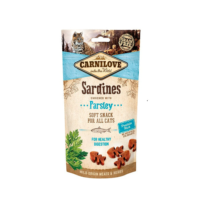 Carnilove Soft Snack Cats Sardines, Parsley Μαλακές Λιχουδιές Γάτας με Σαρδέλα 50γρ