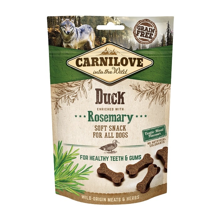 Carnilove Soft Snack Duck, Rosemary Μαλακή Λιχουδιά Σκύλου με Πάπια, Δενδρολίβανο 200γρ