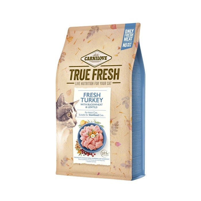 Carnilove True Fresh Turkey Sterilized Ξηρά Τροφή Ενήλικης, Στειρωμένης Γάτας με Φρέσκο Κρέας Γαλοπούλας 1.8kg