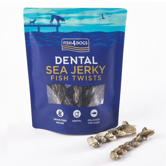 Fish4dogs Dental Sea Jerky Twists Αποξηραμένες Λιχουδιές Σκύλου από Δέρμα Ψαριού 100gr