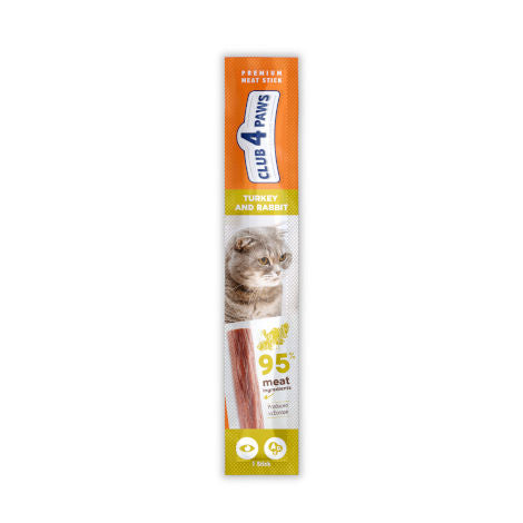 Club 4 Paws Meaty Stick Λιχουδιά Γάτας σε Στικ με Γαλοπούλα, Κουνέλι 5γρ