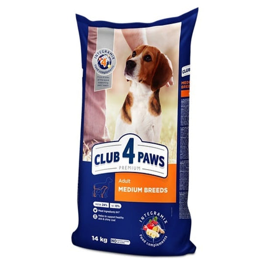 Club 4 Paws Medium Adult Premium Ξηρά Τροφή για Ενήλικους Μεσαίους Σκύλους με Κοτόπουλο 14kg