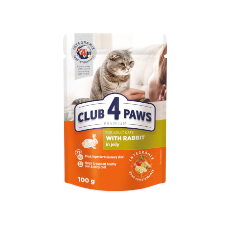 Club 4 Paws Sterilised Rabbit Υγρή Τροφή για Στειρωμένες Γάτες με Κουνέλι σε Ζελέ 80γρ