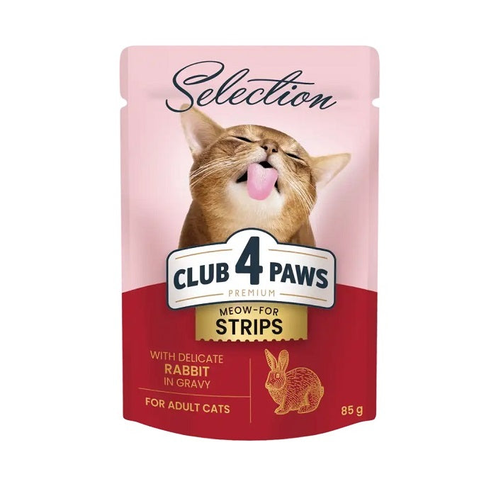Club 4 Paws Selection Υγρή Τροφή για Γάτες με Κομμάτια από Κουνέλι σε Σάλτσα 85γρ