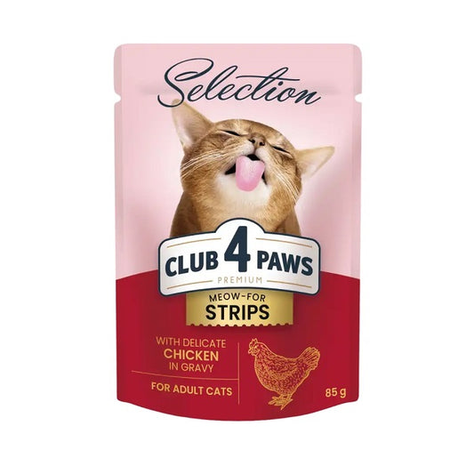 Club 4 Paws Selection Υγρή Τροφή για Γάτες με Κομμάτια από Κοτόπουλο σε Σάλτσα 85γρ