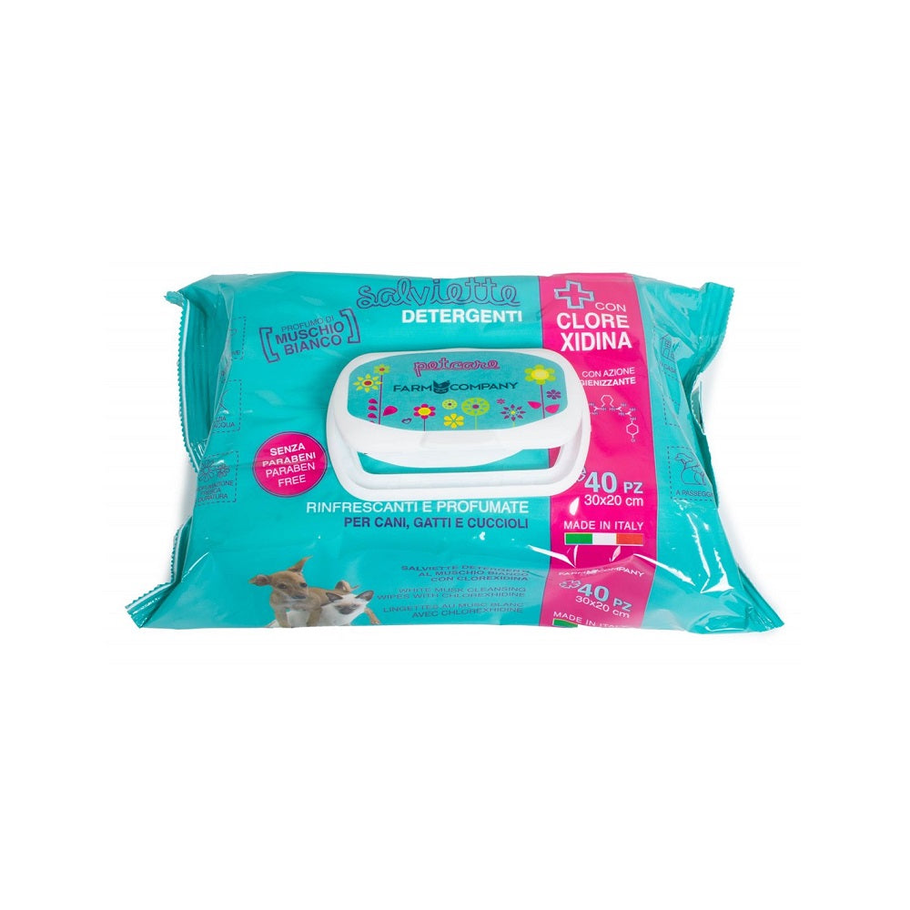 FARM COMPANY ΥΓΡΑ ΑΝΤΙΣΗΠΤΙΚΑ ΜΑΝΤΗΛΑΚΙΑ ΚΑΤΟΙΚΙΔΙΩΝ ΜΕ ΧΛΩΡΕΞΙΔΙΝΗ 40 ΤΜΧ