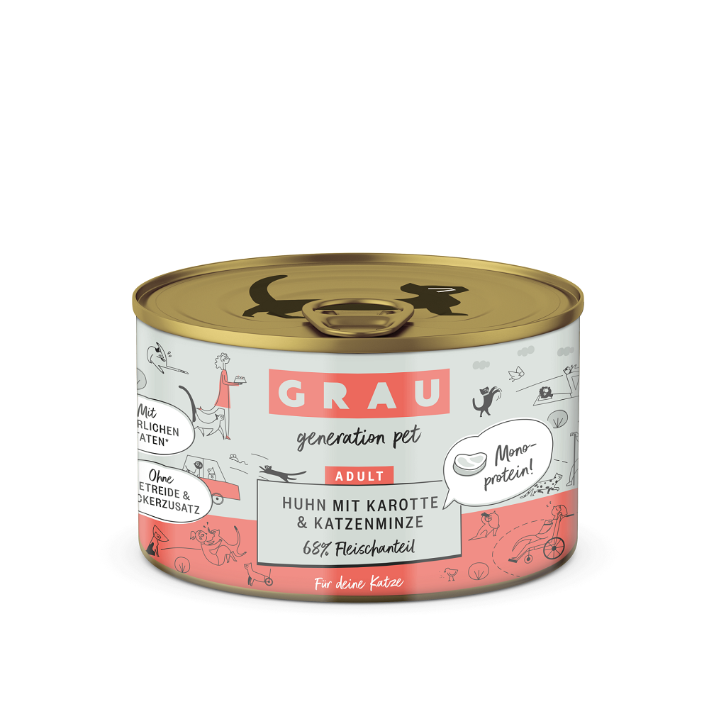 Grau Υγρή Τροφή Ενήλικες Γάτες 97% Κοτόπουλο, Ζωμό 200gr