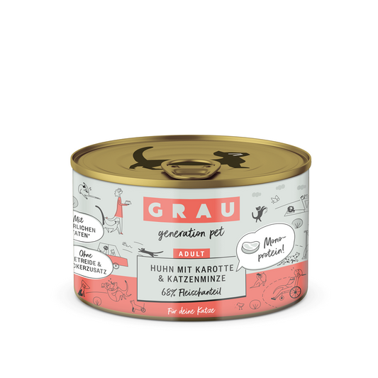 Grau Υγρή Τροφή Ενήλικες Γάτες 97% Κοτόπουλο, Ζωμό 200gr