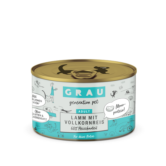 Grau Υγρή Τροφή Ενήλικες Γάτες 97% Αρνί, Ρύζι, Ζωμό 200gr