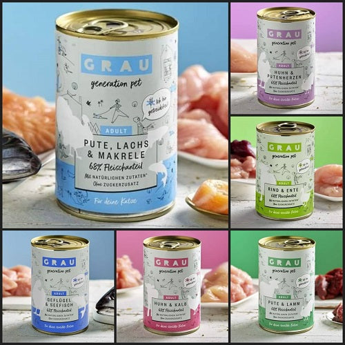 Grau Συνδυασμός Υγρών Τροφών για Ενήλικες Γάτες 6x400gr