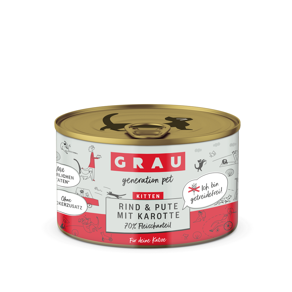 Grau Υγρή Τροφή για Γατάκια 97% Μοσχάρι, Γαλοπούλα, Ζωμό 200gr