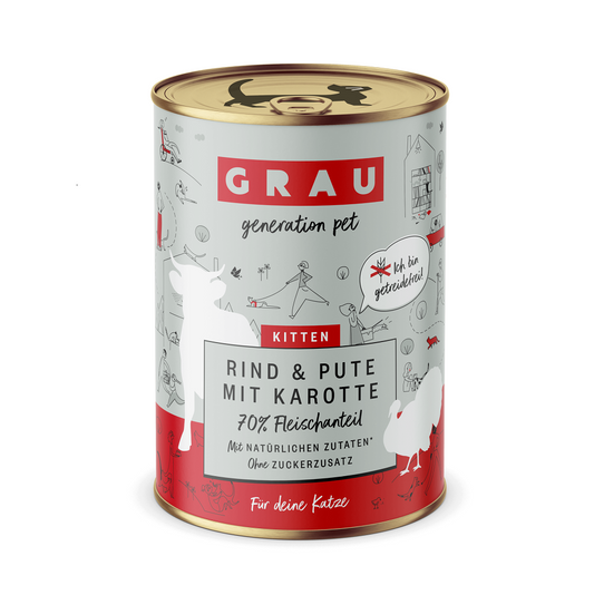 Grau Υγρή Τροφή για Γατάκια 97% Μοσχάρι, Γαλοπούλα, Ζωμό 400gr