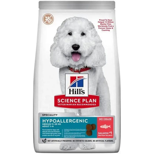 Hill's Science Plan Hypoallergenic Adult Medium Ξηρά Τροφή Για Σκύλους Με Σολομό 2,5kg (2kg+500gr Δώρο)