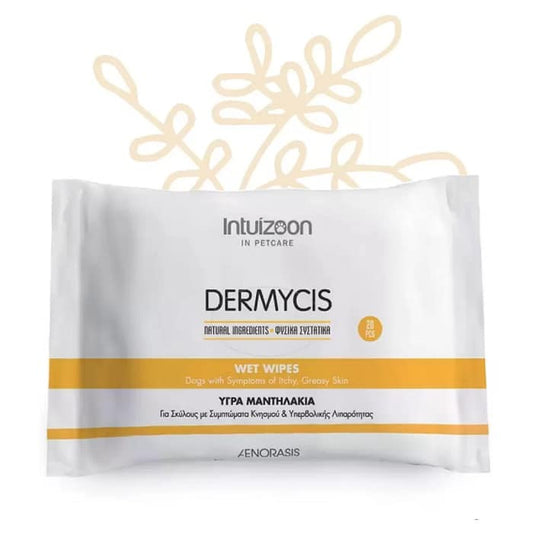 Intuizoon Dermycis Υγρά Μαντηλάκια Για Σκύλους με Φαγούρα, Υπερβολική Λιπαρότητα 20τμχ