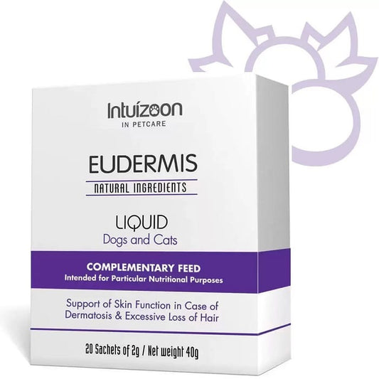 Intuizoon Eudermis Υγρό Συμπλήρωμα Διατροφής Για Δερματικά, Φαγούρα, Τριχόπτωση Σκύλου, Γάτας 20χ2gr