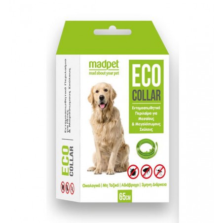 Madpet Οικολογικό Αντιπαρασιτικό Κολάρο για Μεσαίους, Μεγαλόσωμους Σκύλους 75εκ.