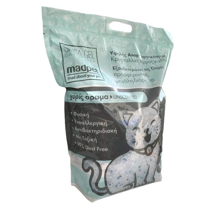 Madpet Κρυσταλλική Άμμος Σιλικόνης Γάτας Χωρίς Άρωμα 5lt