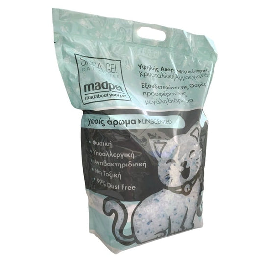 Madpet Κρυσταλλική Άμμος Σιλικόνης Γάτας Χωρίς Άρωμα 5lt