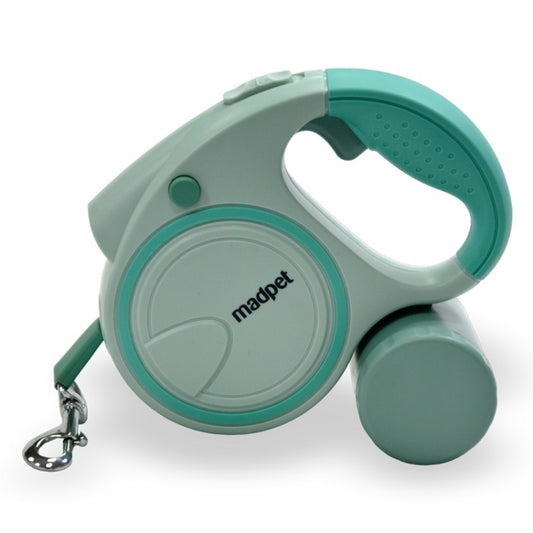 Madpet Πτυσσόμενος Οδηγός Σκύλου με Ιμάντα 3σε1 Πράσινο 5m 50Kg