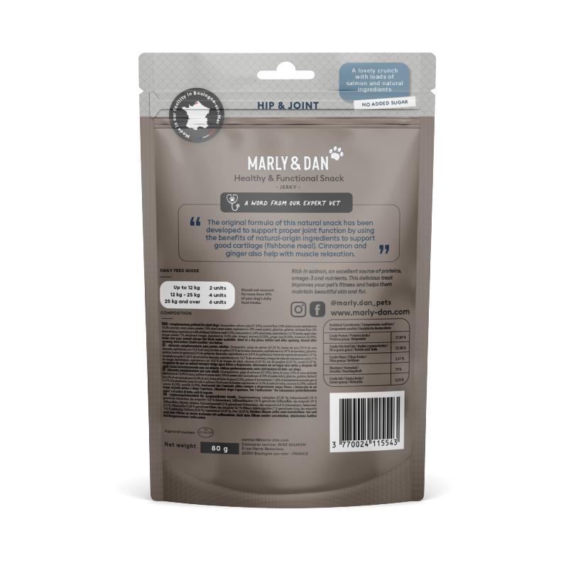 Marly & Dan Hip & Joint Functional Snack Αποξηραμένη Λιχουδιά Σκύλου με Σολομό 80γρ