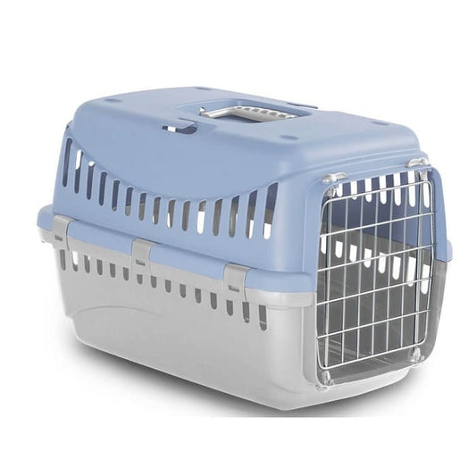 MP Πλαστικό Κλουβί Μεταφοράς Σκύλου Γαλάζιο Γκρι 46Χ31Χ32εκ.