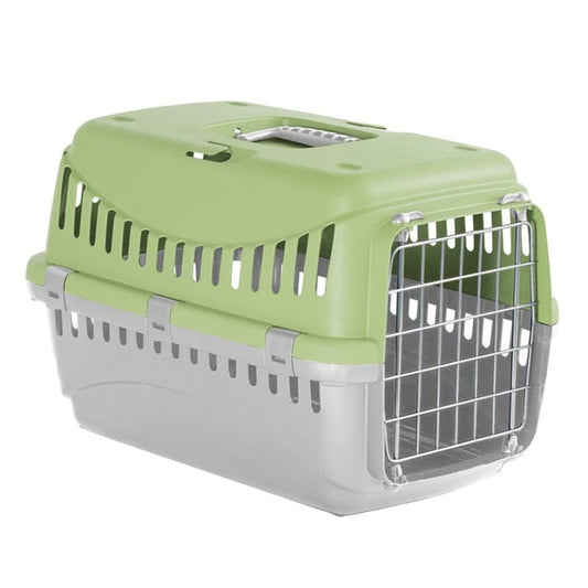 MP Πλαστικό Κλουβί Μεταφοράς Σκύλου Πράσινο Γκρι 46Χ31Χ32εκ.