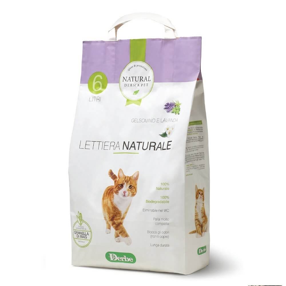 Natural Derma Pet Βιοδιασπώμενη Άμμος Γάτας από Καλαμπόκι με Άρωμα Γιασεμί, Λεβάντα 6lt