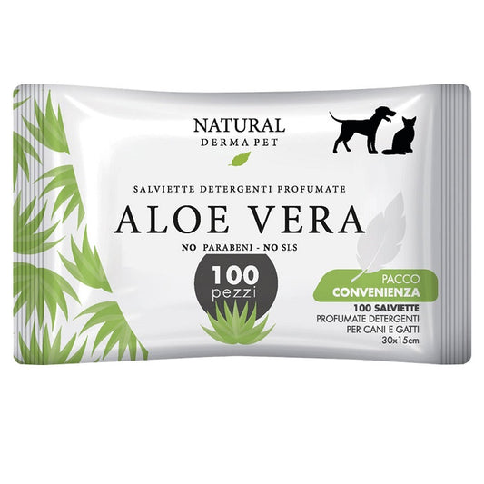 Natural Derma Pet Aloe Υγρά Μαντηλάκια Σκύλου, Γάτας με Αλόη 100τμχ