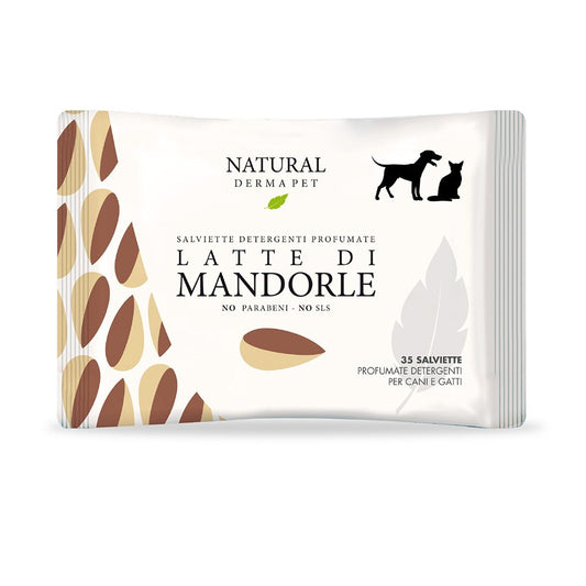 Natural Derma Pet Almond Milk Υγρά Μαντηλάκια Σκύλου, Γάτας 35τμχ
