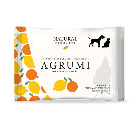 Natural Derma Pet Citrus Fruits Υγρά Μαντηλάκια Σκύλου, Γάτας 35τμχ